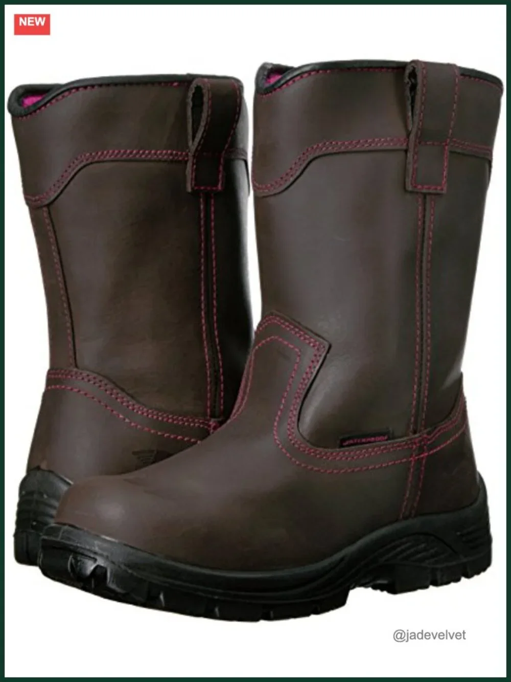 Composite Toe Waterproof Pull On Work Boot, Full Grain Leather, Slip Resistant